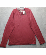 i Jeans By Buffalo Henley Shirt Mens 2XL Burgundy Knit Long Sleeve Heath... - $31.70 CAD