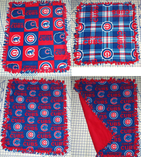 Primary image for Chicago Cubs Blanket Baseball Hand Tied Fleece Baby Pet Lap Dog MLB Red Blue