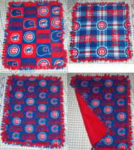 Chicago Cubs Blanket Baseball Hand Tied Fleece Baby Pet Lap Dog MLB Red Blue - £34.54 GBP