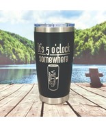 It&#39;s 5 O&#39;clock Somewhere Michelob Engraved Tumbler Cup Water Bottle  Tra... - £19.19 GBP