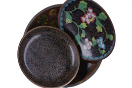 3 Chinese Republic Period Cloisonne dishes - $108.90