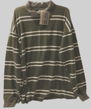 $9.99 Banana Jack Green White Stripes Long Sleeve Pullover Shirt L New Tag - £7.77 GBP