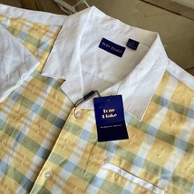 NWT Size 3XL Mens Shirt Short Sleeve Yellow Plaid Button XXXL NEW Tony B... - $184.27 MXN