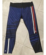 Red, White &amp; Blue Striped Black Athleta Leggings Size XL - $30.49 CAD