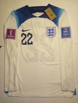 Jude Bellingham England 2022 World Cup Match Slim Home Long Sleeve Soccer Jersey - £95.90 GBP