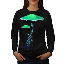 Wellcoda Toxic Mushroom Print Womens Sweatshirt, Nature Casual Pullover Jumper - £23.10 GBP+