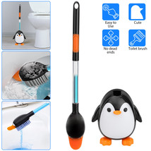 Silicone Bristles Toilet Brush &amp; Holder Set Cleaner Scrubber with Wall S... - $24.99