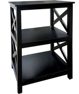 Black Wood X-Side 2-Shelf Table - £394.24 GBP