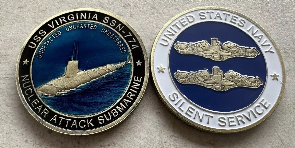 U.S. NAVY Attack USS Virginia Submarine Challenge Coin USN Silent Service NEW! Item image 3