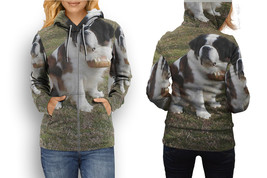 Cute Dog Hoodie Sporty Casual Graphic Zip up Hoodie for Women - £27.06 GBP+