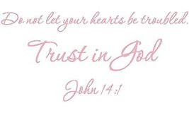 Pink 46&quot; X 22&quot; Do not let Your Hearts be Troubled. Trust in God. John 14... - £15.34 GBP