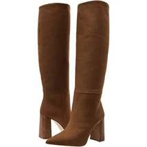 $180 nwd STEVE MADDEN nubuck leather HANDLES Boot 9 pointy stack heel knee high - £40.19 GBP