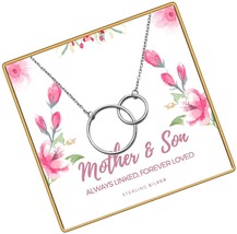 Mother Son Necklace, 925 Sterling Silver Gifts for - £57.74 GBP