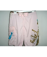 Men&#39;s Quiksilver Boardshorts Pink w/Watercolor Brown w/Embroidery Sz 32 ... - £20.39 GBP