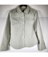 Caslon Jacket Women’s Sz M Corduroy Light Green Button Up  Snap Pockets/... - £18.43 GBP