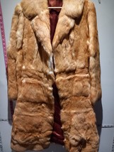 Vintage St BERNHARD London Fur coat In Biege Size 10/12 Pit2Pit 14in C2Hem 38&quot; - £255.64 GBP