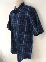 Pendleton Mens M Blue Plaid Short Sleeve Cotton Hiking Camp Work Sport S... - £9.34 GBP