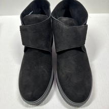 Mephisto Black Suede Wedge Ankle Boot Hook &amp; Loop Closure Women’s Size 8.5 - $932.02 MXN