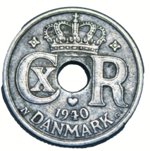 Denmark 10 Ore, 1940~Free Shipping #A111 - $3.91