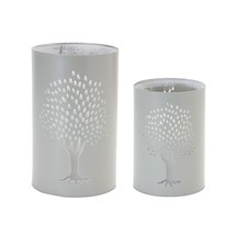 Candle Holder (Set of 2) 6&quot;H, 8&quot;H Metal - £34.58 GBP