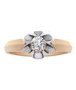 0.45 Carat Round Cut Diamond Vintage Engagement Ring 14K Rose Gold - £1,143.12 GBP