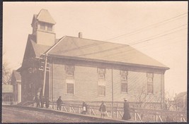 Rockport, Maine RPPC ca. 1910 Opera House &amp; Early Town Hall Photo Postcard #1 - £19.73 GBP