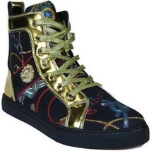 Mens High Top Shoes FIESSO by AURELIO GARCIA Chain Medusa Celebrity 2421 Black image 5