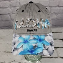 Robin Ruth Aloha Hawaii Gray with Blue Floral Hat Adjustable Ball Cap - £11.66 GBP