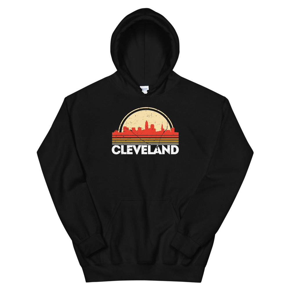 Classic Retro Cleveland City Skyline Vintage Shirt Unisex Hoodie