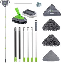 85 Inch Wall Cleaner Mop Shower Scrubber with Long Handle Baseboard Clea... - $44.08