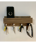 MODERN Wall Mount KEY HOLDER – Walnut Finish Wood Key And Phone Rack Wit... - $1,114.87 MXN