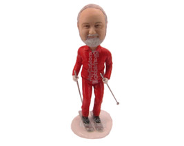 Custom Bobblehead Down The Hill Skier In Full Skiing Outfit - Sports &amp; Hobbies S - £69.83 GBP