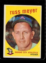 Vintage Baseball Trading Card Topps 1959 #482 Russ Meyer Kansas City A&#39;s Pitcher - £8.39 GBP