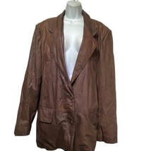 Vintage tutku show 70s Brown Boho Hippie leather jacket Size L - $59.39