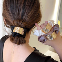 Luxurious Gold Arched Square Hair Tie Scrunchie - $2.60