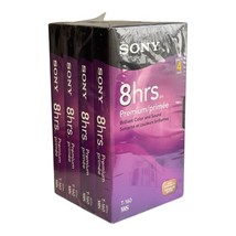Sony 4 Pack VHS Tapes Blank Premium Grade T-160VF 8 HR VCR Video Cassette Sealed - £18.34 GBP