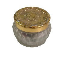 Vintage Estee Lauder Re-Nutriv Face Powder Vanity Jar Frosted Glass Gold Tone Li - £22.07 GBP