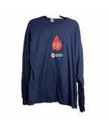 Gildan Unisex T Shirt Size XL American Red Cross Blue Cotton Long Sleeve - $22.35