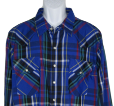 High Noon Long Sleeve Western Pearl Snap Plaid Pearl Button Shirt Men&#39;s ... - £18.75 GBP