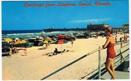 Florida Postcard Daytona Beach From Boardwalk Toward Ocean Pier - £2.33 GBP