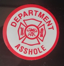 DEPARTMENT AS-HOLE - FIRE DEPARTMENT  Highly Reflective 2 1/2&quot;  Round Decal - £1.95 GBP