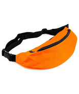 ORANGE canvas FANNY PACK 2 zippered compartments hide money belt running... - $458.25 MXN
