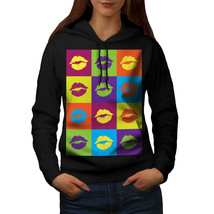 Wellcoda Lips Cool Design Womens Hoodie, Color Casual Hooded Sweatshirt - £29.06 GBP