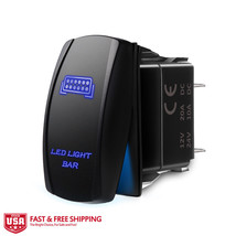 MICTUNING 12V 5pin Laser Rocker Switch SPST Blue LED Light Bar LED Light... - $15.99