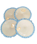 Set of 4 Dolly Parton Blue Ruffle Round Placemats Viral Discontinued - $26.61 CAD