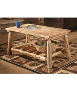 Wood Farmhouse Coffee Table Rustic Cabin Log Living Room Natural Pine We... - $4,811.17 MXN