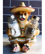 Mexican Chihuahua with Sombrero Hat and Serape Salt Pepper Shakers Holde... - $26.99