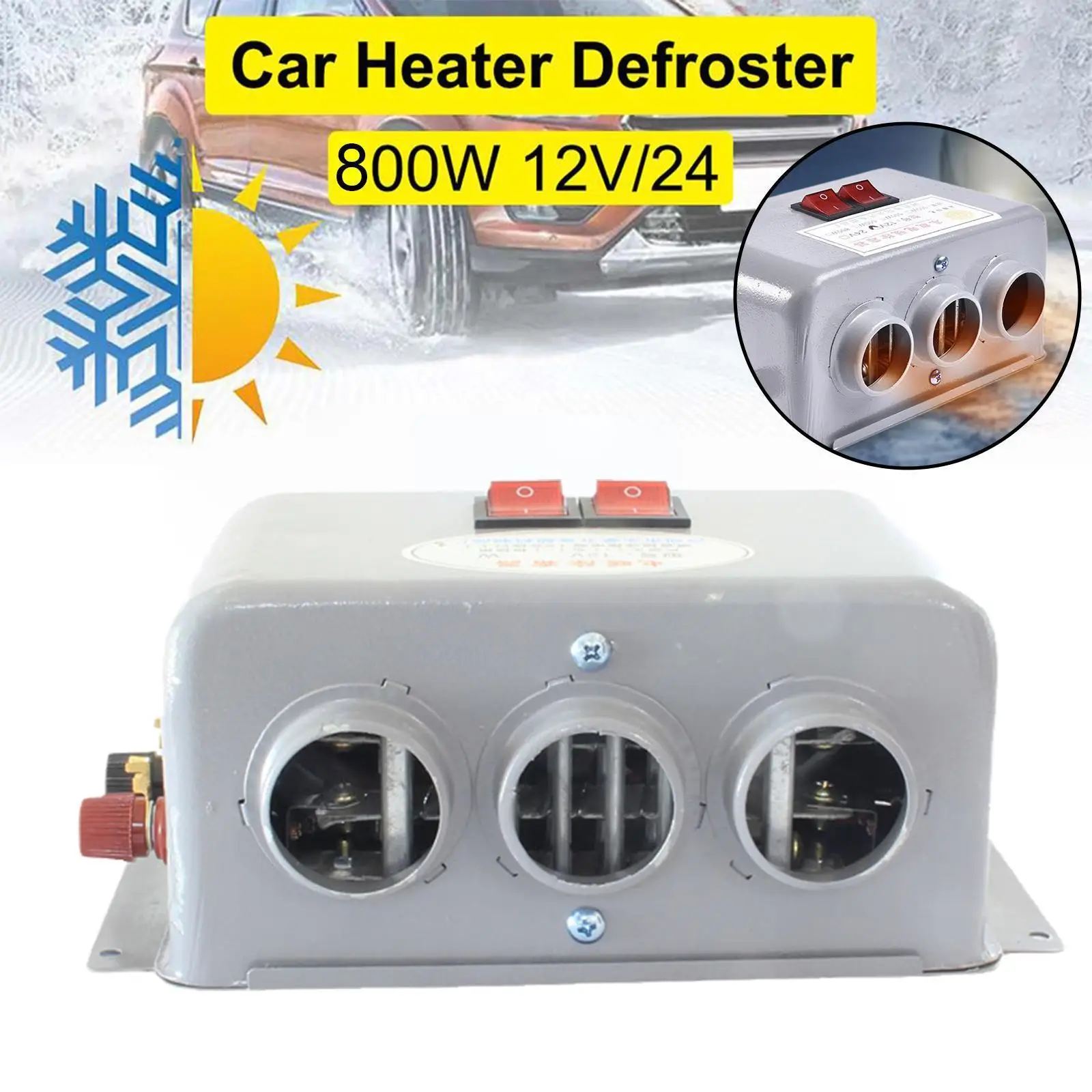 12V 24V 800W Car Heater Electric Cooling Heating Fan Windshield Electric - £34.33 GBP+