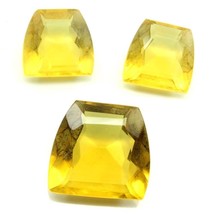 3pc Set for Pendant Earrings jewelry Synthetic Glass Cut Stones Sapphire yellow - £14.41 GBP