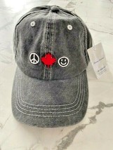 Tommy Bahama Maple Leaf Peace Smiley Embroidered Cap Hat Washed Grey O/S - £51.29 GBP